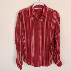 Kenar Striped Silk Blouse Shirt Sz 10